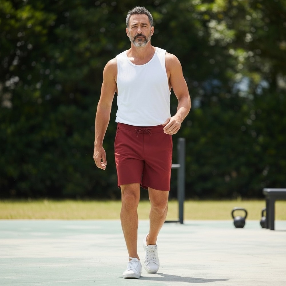 Ten Thousand Foundation Short Mens 7" Inseam Maroon Red Training‎ Workout